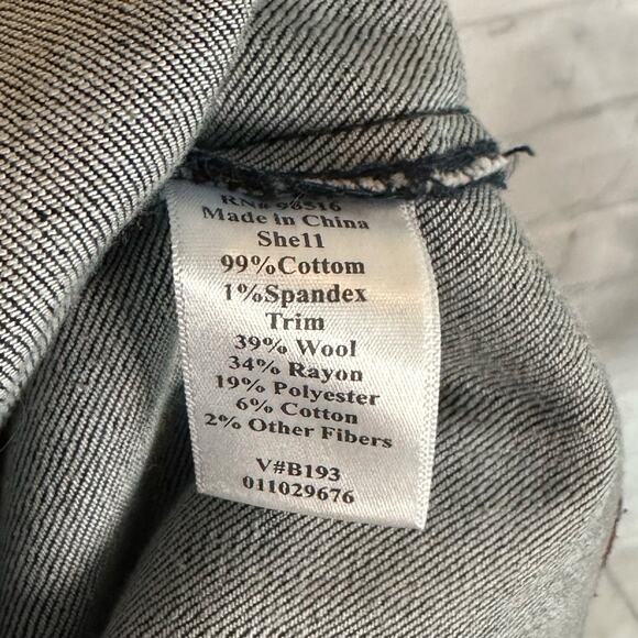 Coldwater Creek Blue Denim Jacked with Plaid Trim, Petite Large, Pre-owned - Picture 5 of 5